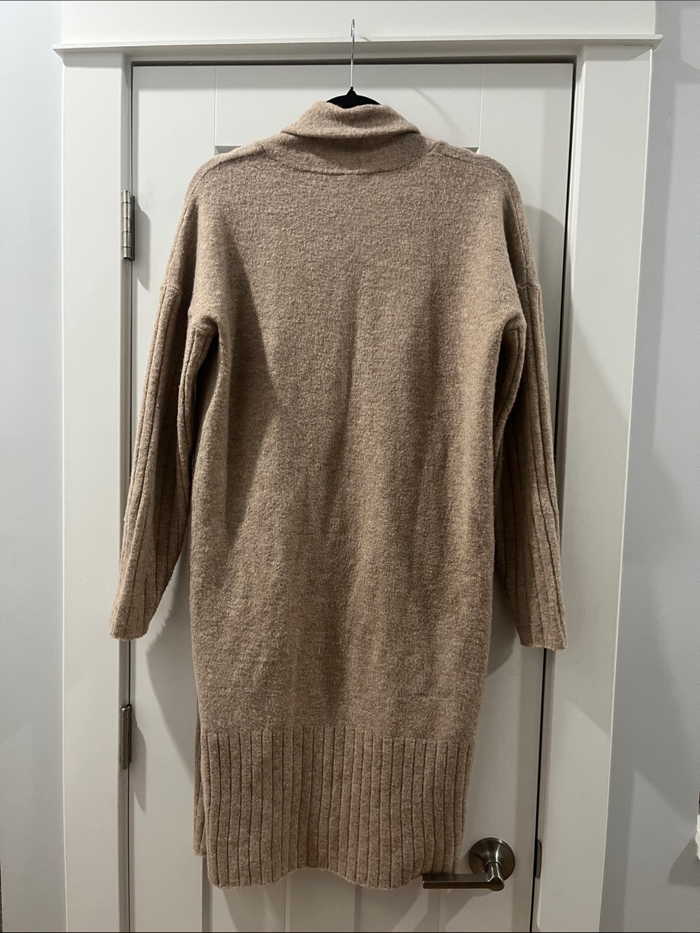 Cyrus XS Cozy Open-Front Long Cardigan Sweater Beige Wool Blend - Picture 10 of 14